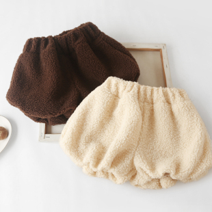 秋冬装 子宝宝毛毛裙裤 新款 休闲裤 洋气外穿儿童灯笼裤 女童花苞短裤