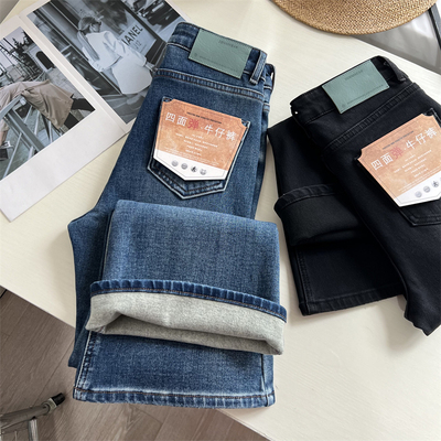 秋冬加绒修身显瘦气质喇叭裤