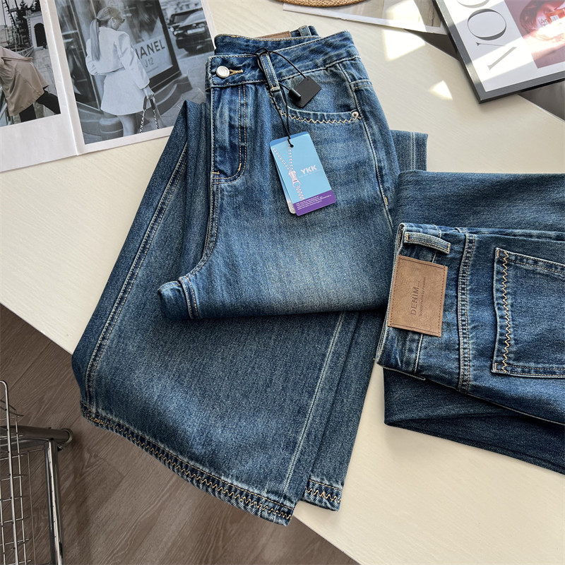 出圈软牛仔！优质长绒棉直筒裤女秋季高腰显瘦梨形藏肉阔腿牛仔裤,女装/女士精品,牛仔裤,淘宝优惠券,粉丝福利购,淘宝优惠卷