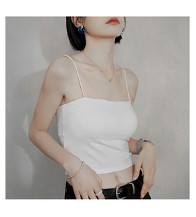 百搭细肩小吊带背心 免穿内衣胸垫一体设计基础款 出口D 自留多件