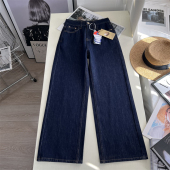 女垂坠感牛仔直筒裤 丹宁色阔腿裤 春夏 直腿莫代尔窄版 销量王者