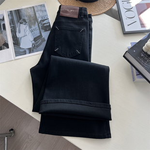 秋高腰四面弹拖地牛仔裤 长腿bi入 女 复古又时髦 马吉拉微喇裤