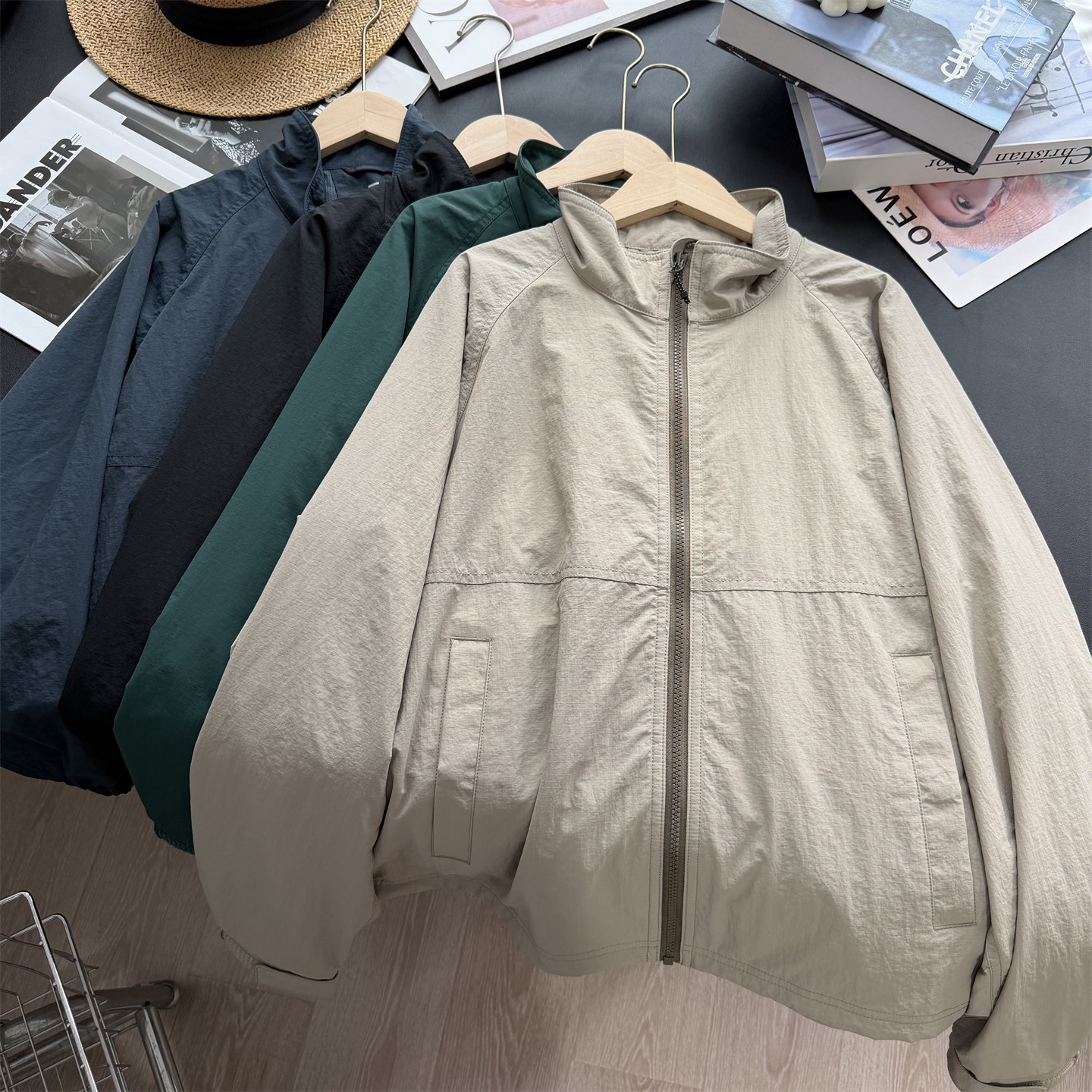 立领茄克防泼水登山夹克外套