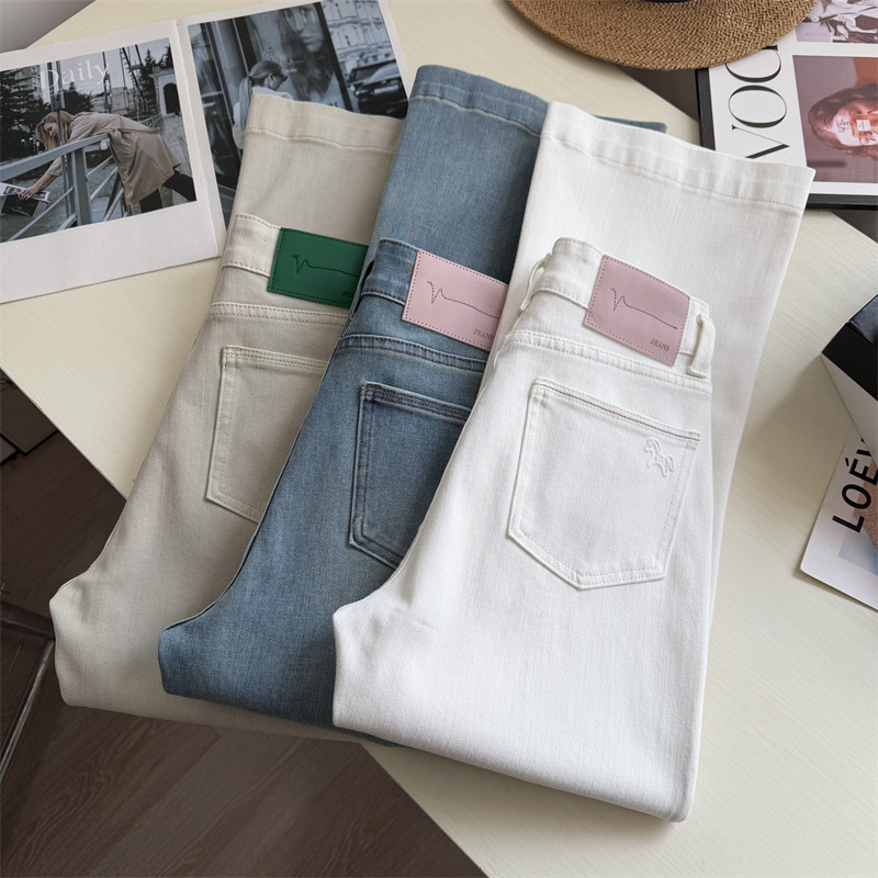 重磅牛货~！小个子四面弹微喇牛仔裤女 春款显瘦显高九分喇叭裤