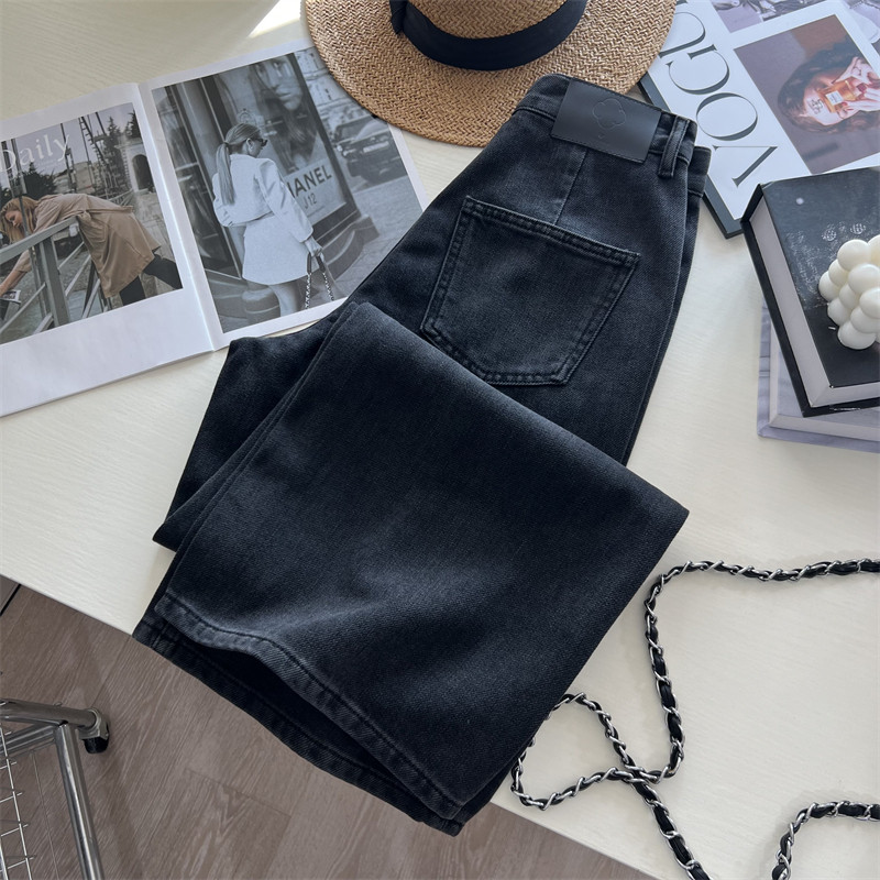 松弛时髦感~！显瘦又显高 垂感慵懒风宽松高腰阔腿牛仔长裤拖地裤