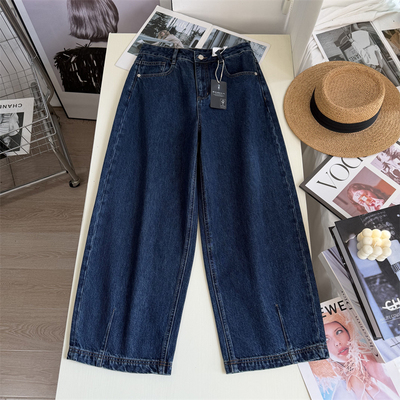 阔腿九分奶奶裤牛仔裤女春季