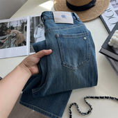 直筒长裤 重磅推荐 重工水洗软牛仔宽松 直筒牛仔裤 秋 四面弹窄版