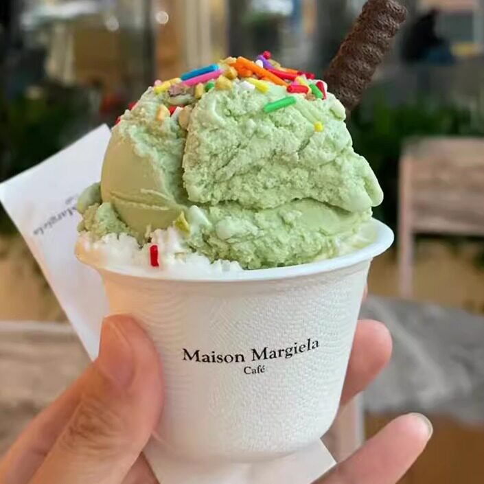 新款一次性单球双球冰淇淋纸碗环保可降解食品级可颂热奶宝雪糕杯