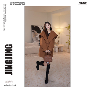 韩系时尚 双面毛呢大衣28D226 气质外套赫本风海军领短款