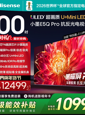 海信小墨E5Q Pro 100英寸U+MiniLED 极黑极透黑曜屏Pro世界杯电视