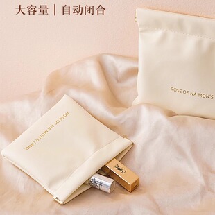 收纳袋收纳包包口红化妆品分类袋便携式弹片眼镜袋自动闭合束口袋