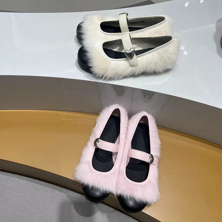 2025新款联名款玛丽珍单鞋女毛毛拼接爱心一字扣浅口女鞋1172910,女鞋,玛丽珍鞋,淘宝优惠券,粉丝福利购,淘宝优惠卷