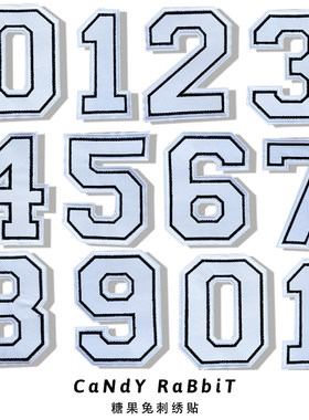 0-9数字白色布贴刺绣贴大号