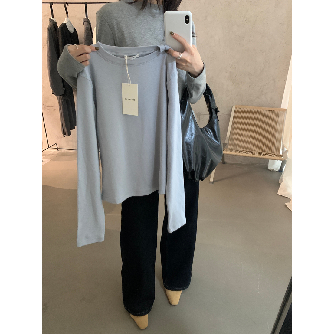 LOVELY-冬上新圆领加绒加厚显瘦时尚打底衫Z7313