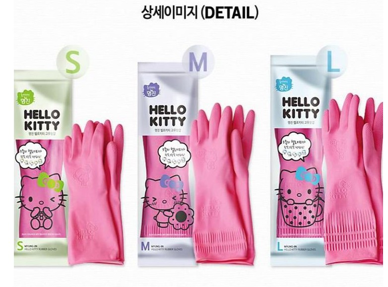 韩国进口卡通风防滑耐磨胶皮手套