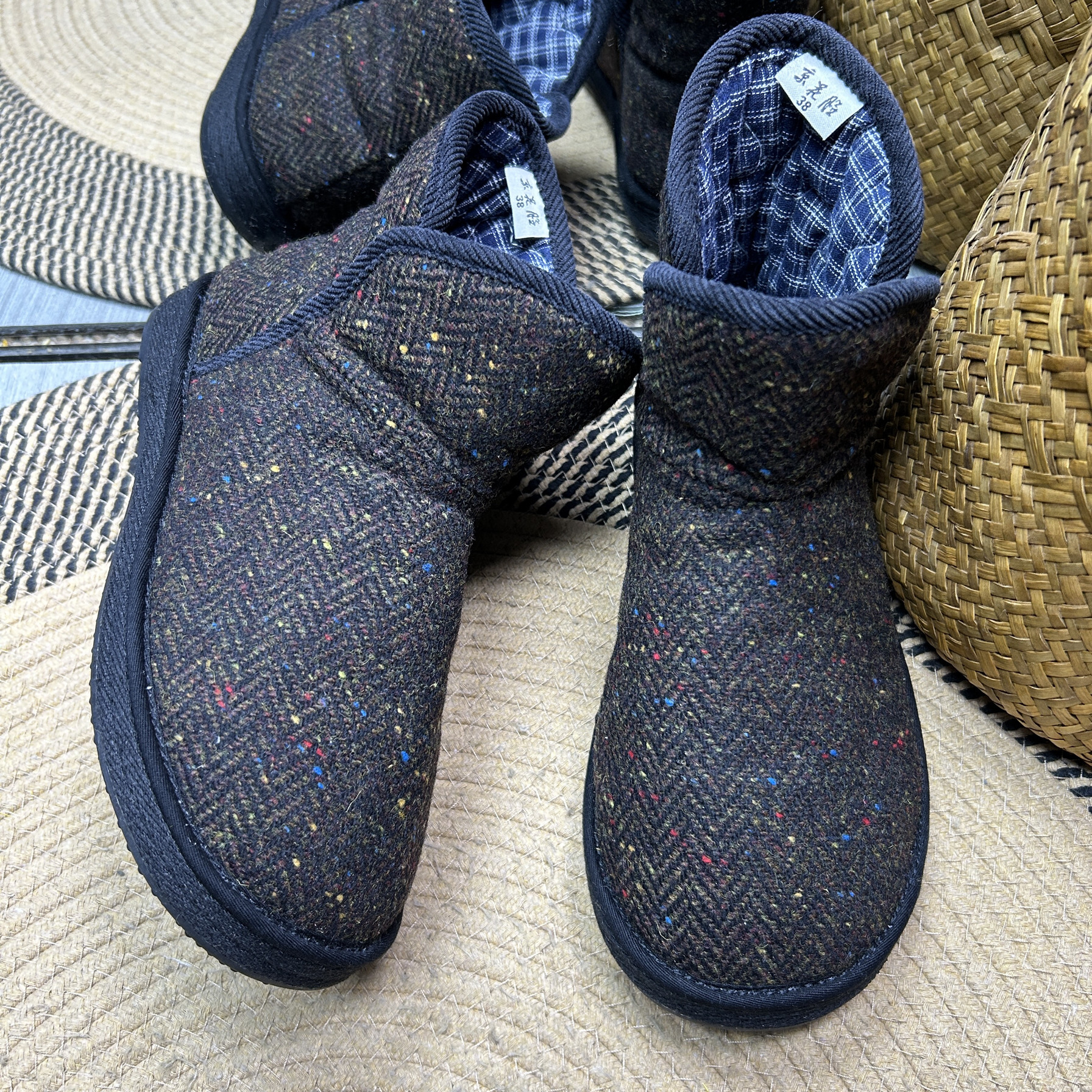 冬季毛呢棉鞋雪地靴一脚蹬棉花鞋（含50%羊毛）千层底防滑保暖,女鞋,棉鞋,淘宝优惠券,粉丝福利购,淘宝优惠卷