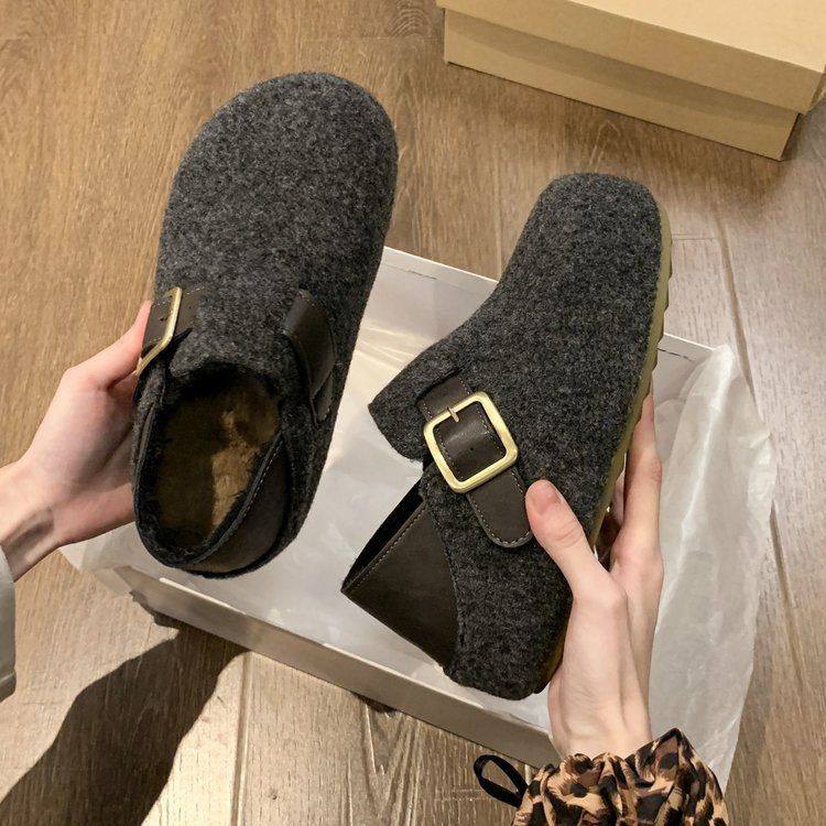 毛毛鞋女外穿2025新款冬季加绒雪地靴一脚蹬豆豆鞋乐福棉鞋女鞋子,女鞋,勃肯鞋/软木鞋,淘宝优惠券,粉丝福利购,淘宝优惠卷