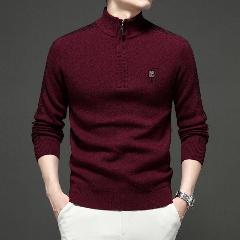 2025秋冬新款男士半高拉链100%纯羊毛衫毛衣针织衫打底衫爸爸装,男装,针织衫/毛衣,淘宝优惠券,粉丝福利购,淘宝优惠卷