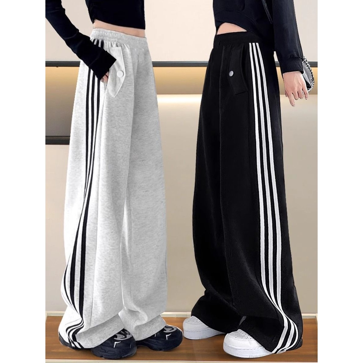 女童炸街2025新款休闲裤子春秋季中大童卫裤美式运动儿童春装裤子,女装/女士精品,卫裤,淘宝优惠券,粉丝福利购,淘宝优惠卷