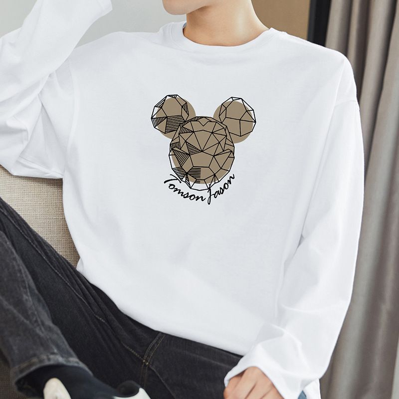 260g美式重磅纯棉长袖t恤男秋冬潮流宽松内搭打底衫白色秋衣小衫