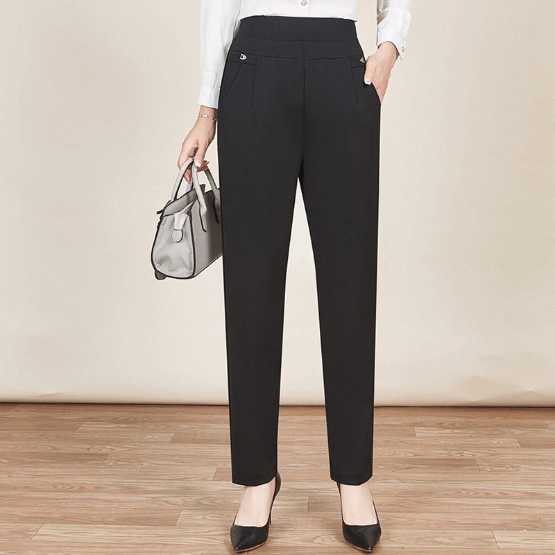 中老年女裤妈妈松紧腰高腰宽松老年人女装婆婆长裤春秋款奶奶裤子