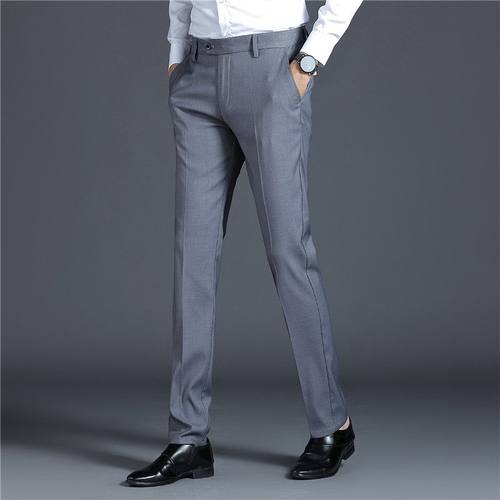 商务西裤男直筒秋冬新款潮流休闲男式修身正装裤子加绒西装裤