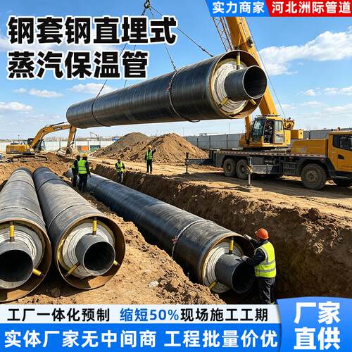 预制直埋式保温钢管供暖保温钢管DN80/100/150热力采供暖保温管道