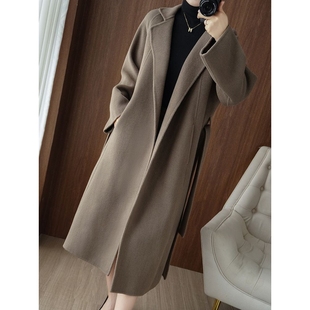 双面羊绒大衣女中长款过膝宽松大码羊毛呢子外套2025冬新款高级感