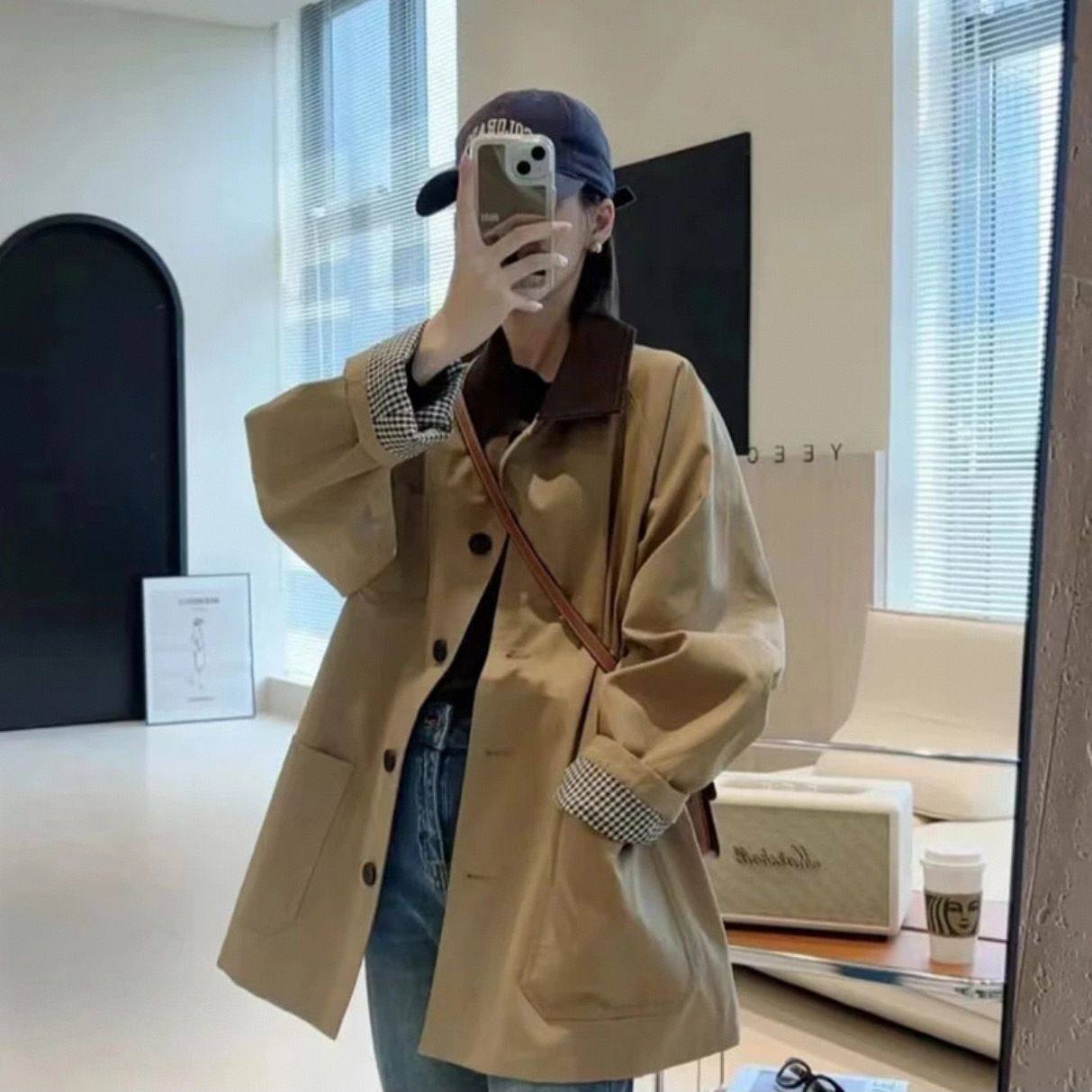 韩系短款风衣外套女2025秋季新款小个子休闲百搭高级感超好看上衣,女装/女士精品,风衣,淘宝优惠券,粉丝福利购,淘宝优惠卷