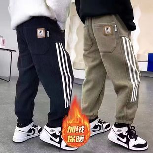 童装 冬装 儿童运动裤 男童加绒裤 男孩休闲裤 新款 大童卫裤 子秋冬时尚