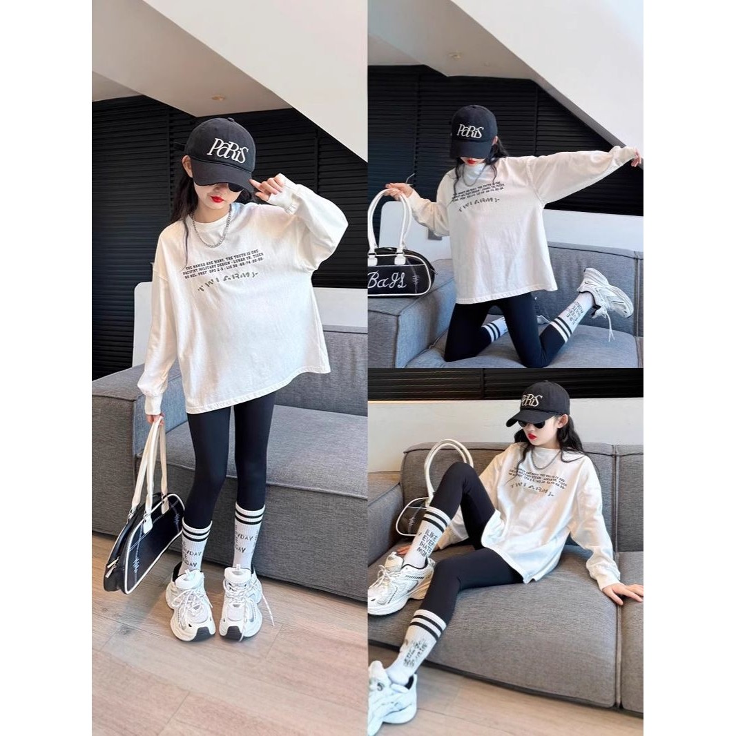 女童初秋打底衫新款儿童纯棉百搭长袖t恤女大童早秋长款上衣,童装/婴儿装/亲子装,T恤,淘宝优惠券,粉丝福利购,淘宝优惠卷