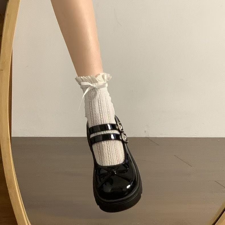 jk小皮鞋女2025新款冬季厚底玛丽珍配裙子复古学院风圆头日系单鞋