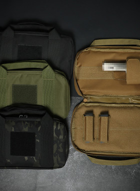 跨境尼龙战术手枪收纳袋 手提弹匣袋 防震枪包通用GLOCK 17M1911