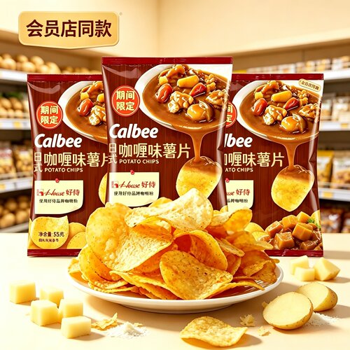 山姆同款卡乐比日式咖喱限定薯片