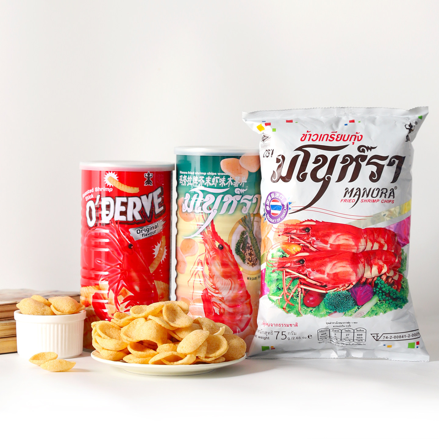 泰国进口玛努拉芥末虾味香酥虾片办公室网红泰式解馋膨化休闲零食