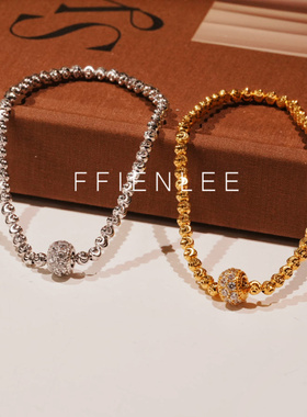 925银手链  静奢时光 轻奢爆闪松紧手链女款气质百搭手链