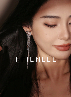 925银耳饰   纸醉蝴蝶香  意大利满天星链条高定梦幻蝴蝶流苏耳环