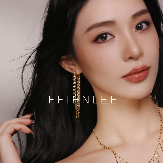 925银耳饰  心形糖露 时尚波光粼粼爱心流苏耳扣高级感闪亮耳环