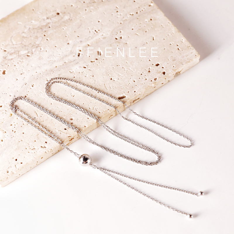 坠链均925银  行星轨道 时尚气质百搭圆球毛衣链女款抽拉式项链