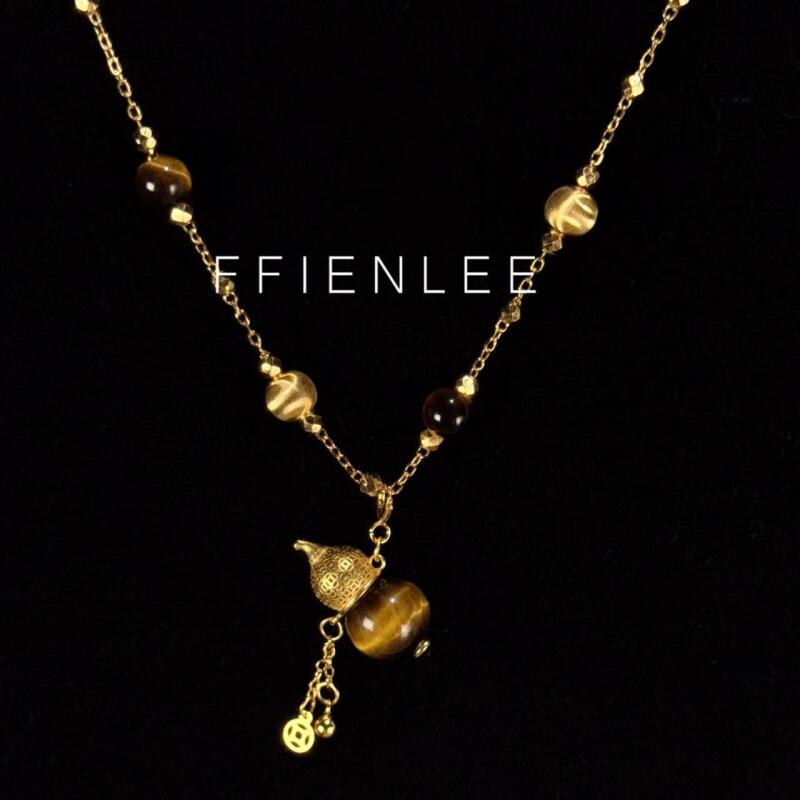 925银项链  葫芦娃 轻奢小众高级感葫芦猫眼珠珠项链时尚气质