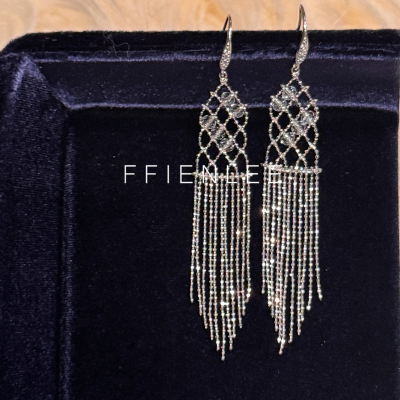 925银耳饰  晶瀑 轻奢时尚闪亮流苏耳饰女款气质百搭耳环,饰品/流行首饰/时尚饰品新,银饰耳饰,淘宝优惠券,粉丝福利购,淘宝优惠卷