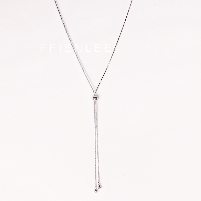 坠链均925银  伸缩缘  欧美极简可调节多种戴法时髦ins长款蛇骨链
