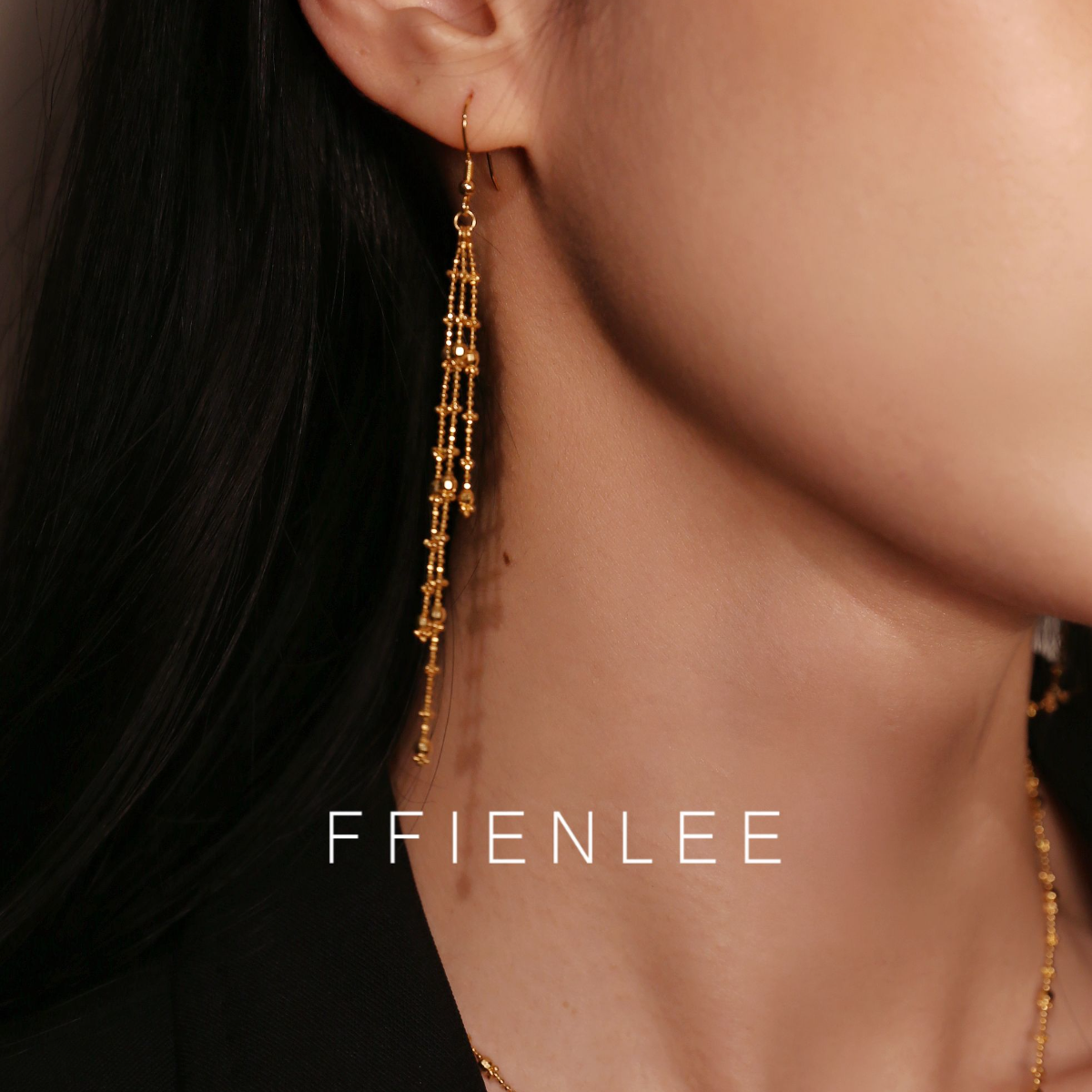 925银耳饰  美丽时光 意大利重工橄榄珠流苏耳饰女小众仙女链耳环