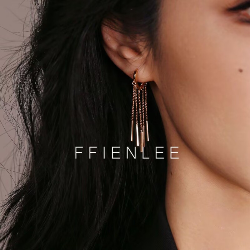 925银耳饰  银光绸缎  独特爱心流苏高级感轻奢法式气质耳环