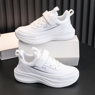 儿童白色运动鞋男童白鞋女童小白鞋小学生波鞋跑步鞋网面透气夏季