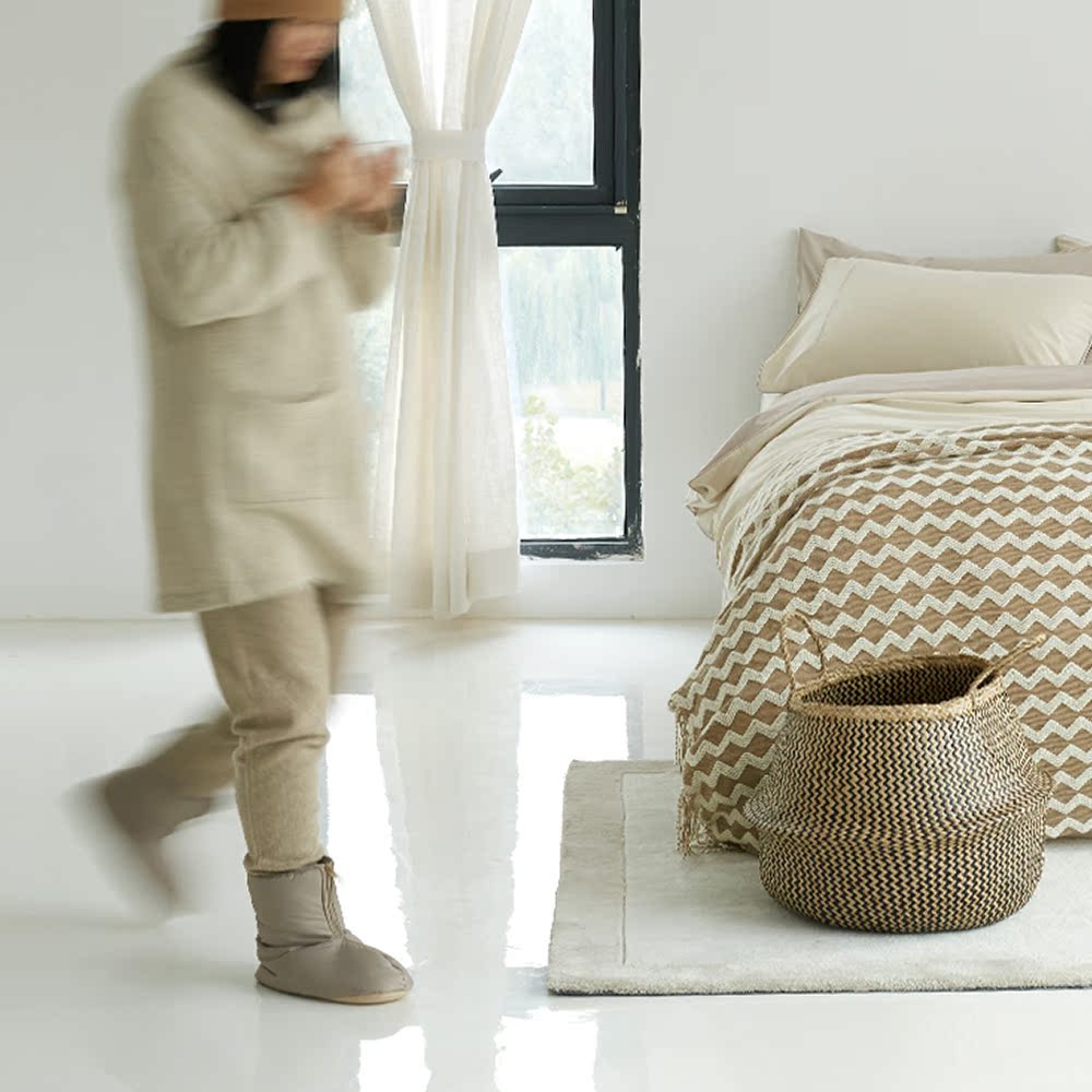 春夏淑女长毛绒防滑厚底棉拖鞋