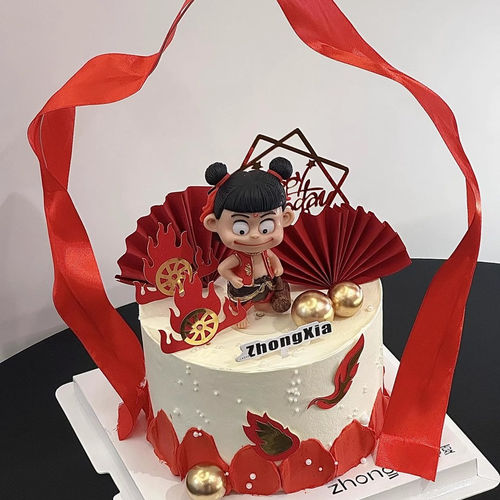 木锤哪吒敖丙手办烘焙插件牌