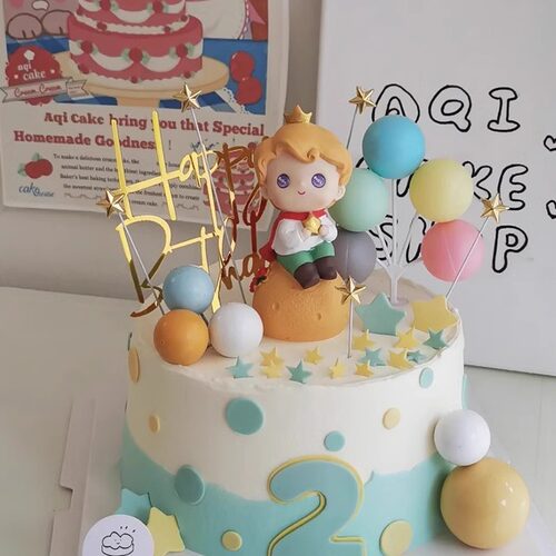 男孩生日蛋糕装饰摆件星愿王子