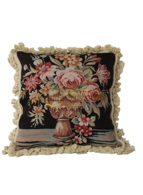 欧式民族编织抱枕绒绣抱枕needlepoint十字绣维多利亚风格宫廷