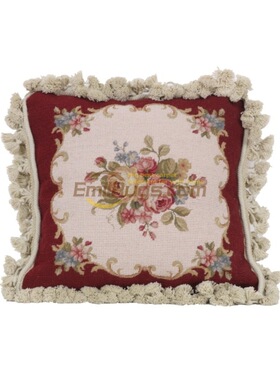 民族编织抱枕宫廷needlepoint绒绣抱枕维多利亚风格绣花靠垫加厚